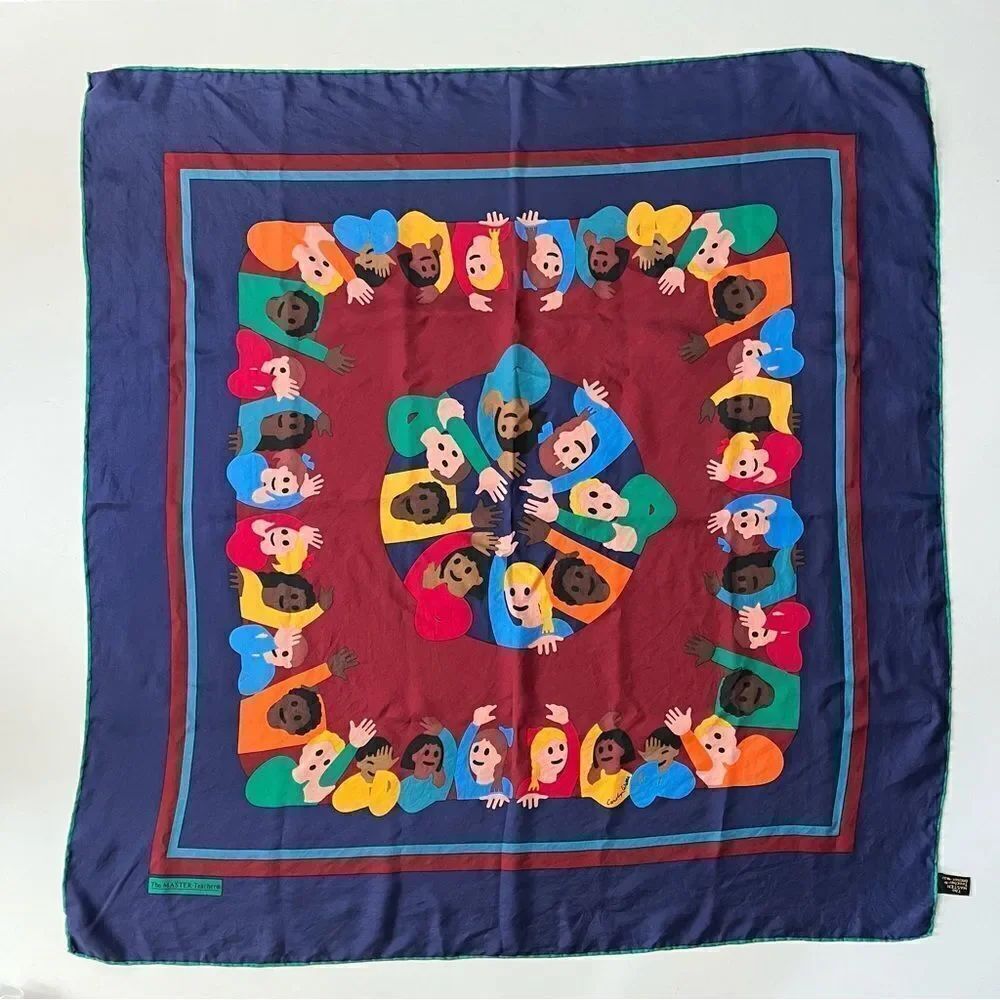Vintage Silk Teacher Scarf Carolyn Wells